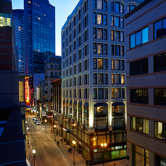 Godfrey Hotel Boston exterior at night