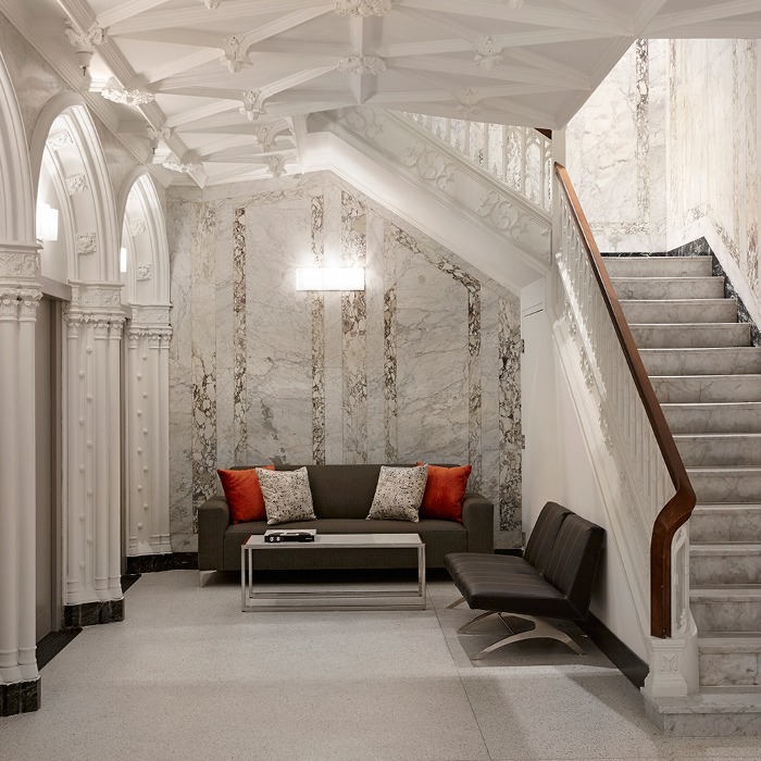 Godfrey Hotel Boston lobby and grand staircase