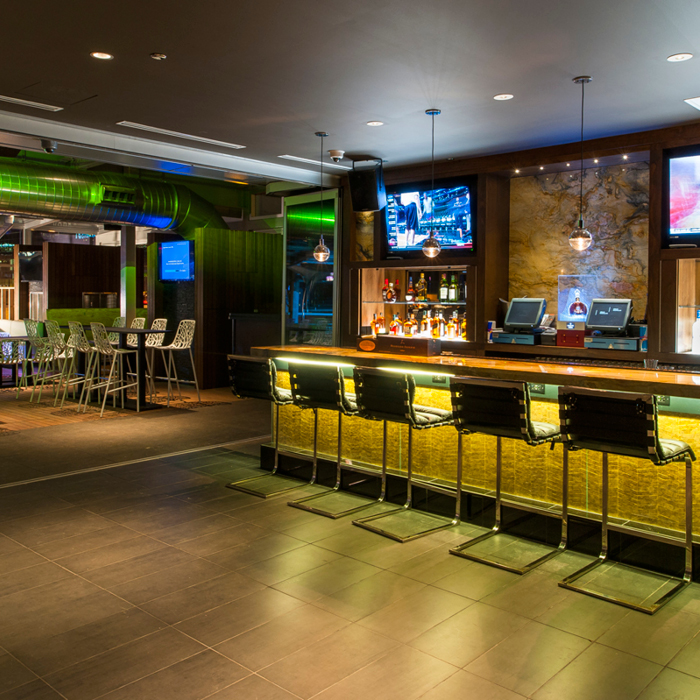 Sports bar dining space