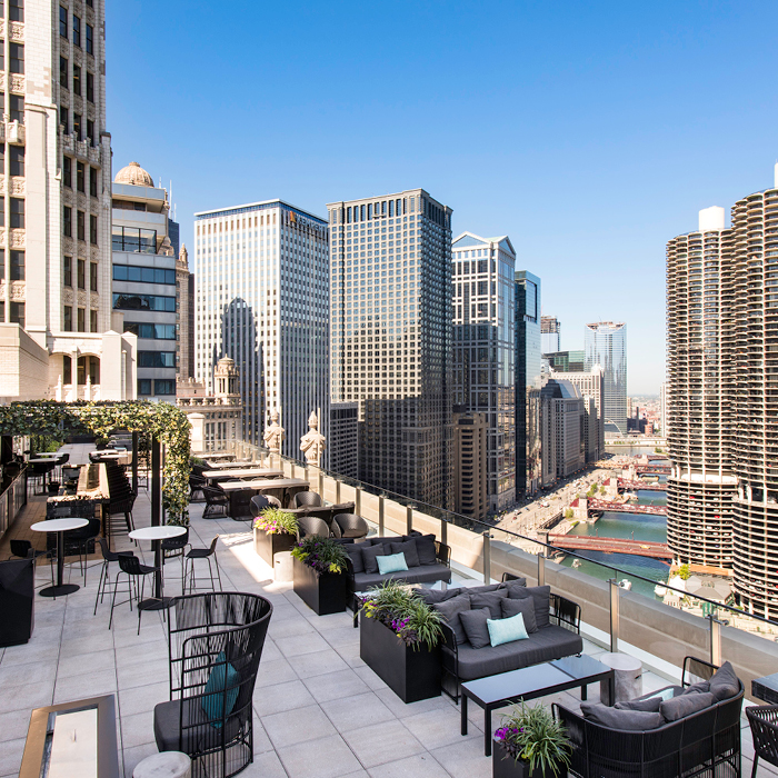 view off outdoor balcony of city scape during the day