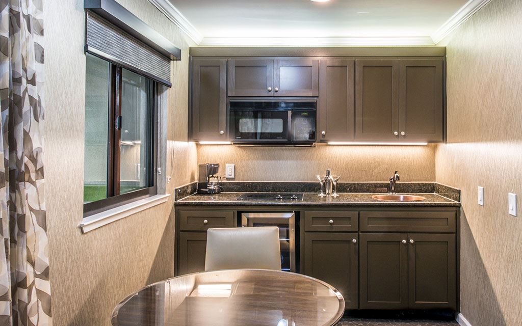 Kitchenette with a table and window