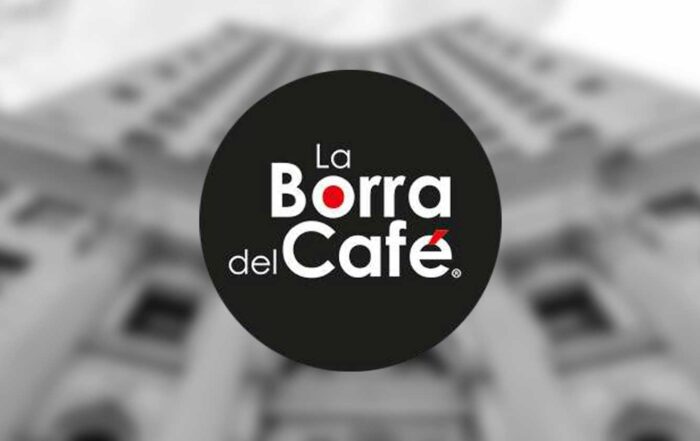 La Borra Del Café Chicago Logo overlaid on Chicago building