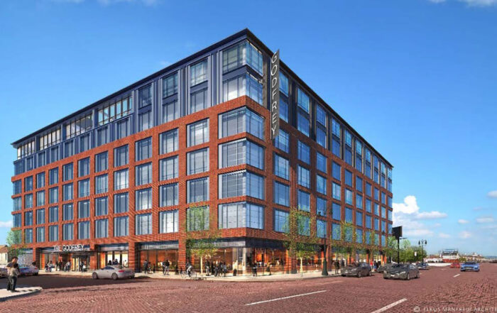 Rendering of historic Corktown Godfrey Hotel in Detroit