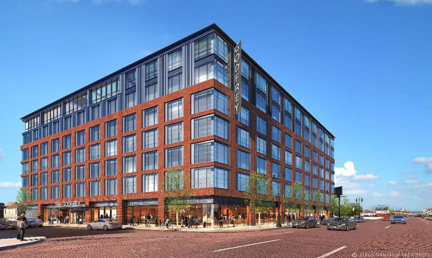 Rendering of historic Corktown Godfrey Hotel in Detroit